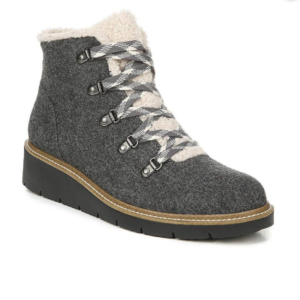 Dr. Scholl's Shoes Womens So Cozy Faux Leather Wool Lined Winter Boots.